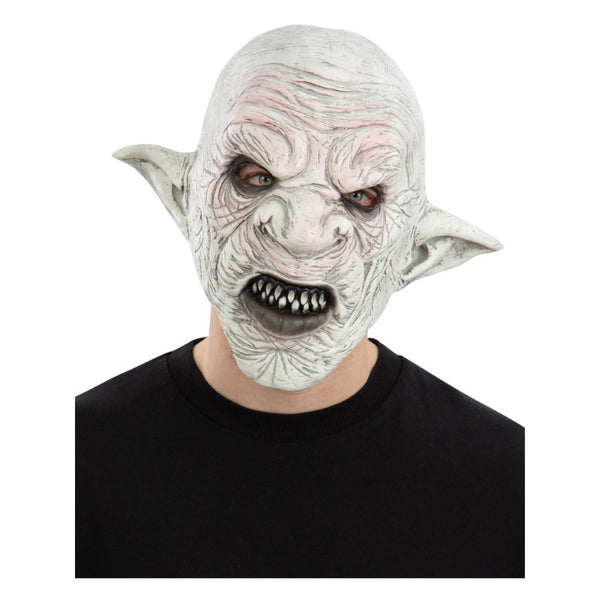 Grey master vampire latex overhead mask with elf-like ears for Halloween or horror costumes