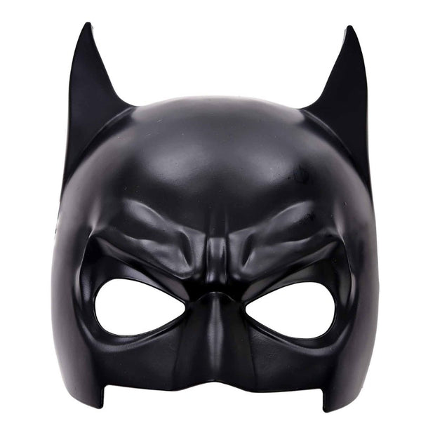 Matte black bat Halloween face mask, half mask with pointy ears, perfect for heros and villians