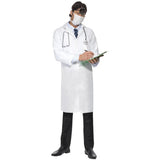 White medical lab coat and mask costume set