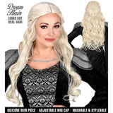 Viking inspired blonde wig braided style