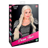 Box for long blonde medieval wig