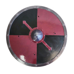 Grey & black medieval plastic shield – 45cm. Lightweight costume prop for knights, Halloween, and fantasy cosplay.