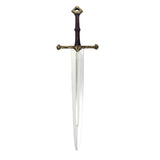 Medieval sword prop 98cm with redwood-look handle for knight and crusader costumes