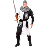 Medieval warrior costume white black front costume