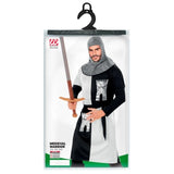 Medieval warrior costume white black packaging