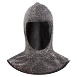Medieval warrior hood with chainmail-style fabric design
