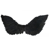 Medium black feather wings wings-up design