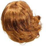 Back view of long straight auburn horror doll wig