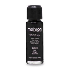Mehron Tooth FX tooth paint in black, red, and gold with brush applicator – 4ml SFX makeup
