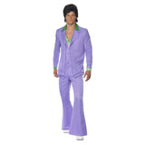 Men’s 1970s lavender suit with flared trousers