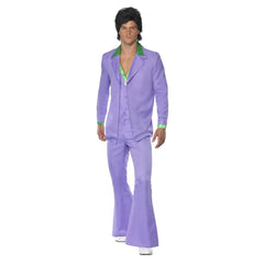 Men’s 1970s lavender suit with flared trousers