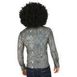 70s mens disco shirt silver pattern australia