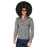 premium disco shirt silver waves design