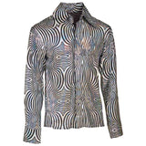 silver pattern disco shirt mens retro outfit