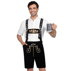 Men’s Bavarian lederhosen costume with embroidered velveteen shorts and suspenders – Leg Avenue