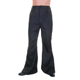 Men's Black Flares with Pockets - Karnival with belt loops.