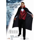 Packaging for mens bloodthirsty vampire costume