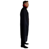 Side view of Men's Bloodthirsty Vampire Costume with full-length black cape