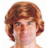 Mens Ginger wig with long fringe and short at sides.
