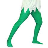 Mens Green Lycra Tights with foot in.