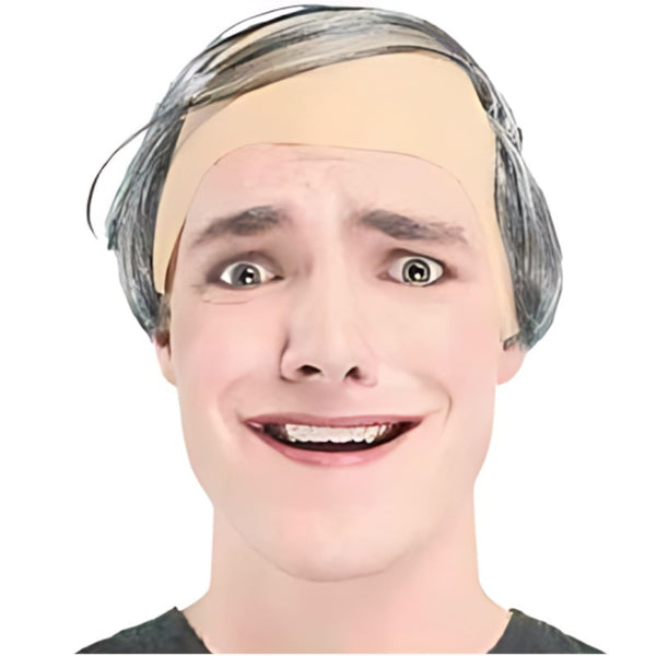 Grey comb over wig with bald latex cap – old man costume accessory