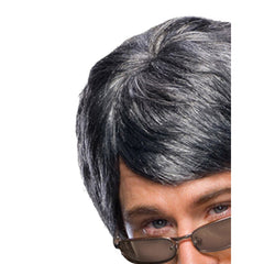 grey mens wig in short back and sides style.
