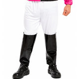 Close-up of men's jockey costume white riding pants with black boot tops