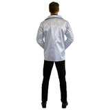 Men's Silver Sequin Disco Jacket – Back View