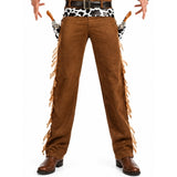 Close-up of Texas cowboy costume trousers with side fringe