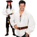 Mens White Pirate Shirt with Lacing