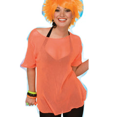Mesh Top 80s - Neon Orange