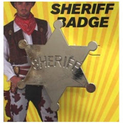 silver sheriff badge in star design
