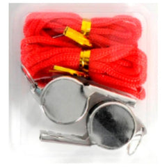 Metal whistle 2 pack with assorted cord colours