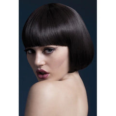 Mia Fever brown bob wig with fringe, 25cm length