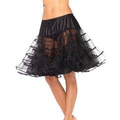Mid-length black tulle petticoat adult front view