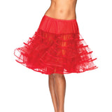 Red mid length tulle petticoat by Leg Avenue for 50s costumes and vintage-inspired outfits