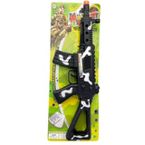 Close-up of military force toy gun with realistic sound feature