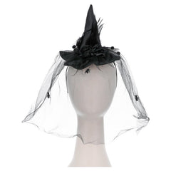 Mini black witch hat on headband – Halloween costume accessory