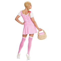 Pink Dirndl Women’s Oktoberfest Costume with Attached Apron