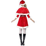 Red Santa dress with fur trim and cape