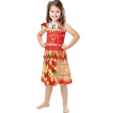 Moana Epilogue Deluxe Costume - Child, printed top and skirt with leaf panelling on skirt and shoulder.