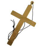 Oversized gold monk cross with black cord for religious and themed costumes