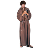 Brown adult monk costume with hood and rope belt – Dr Toms medieval robe