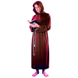 Adult brown monk robe costume for religious and medieval themes