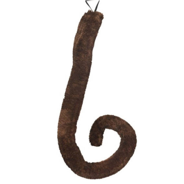 brown monkey tail which you can curl at the bottom and elastic to attache.