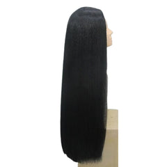 morticia 36' long black wig without fringe.