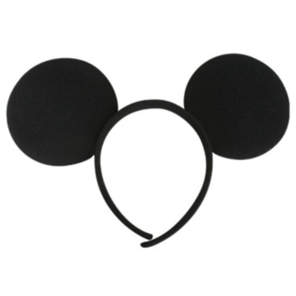 Black fabric mouse ears on headband – cartoon costume accessory 