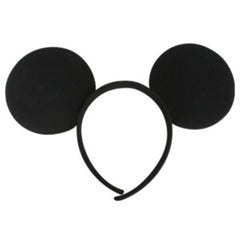 Black fabric mouse ears on headband – cartoon costume accessory 