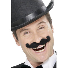 Moustache-Black Music Hall, self adhesive backing, style turns up at the ends.