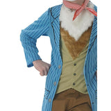Mr Fox deluxe costume, striped blue jacket, green vest with fur trim.